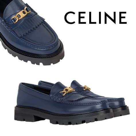 celine blue loafers